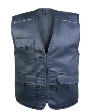 Vest in cotton and polyester