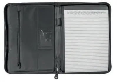 Conference folder in microfiber and PU. Zip