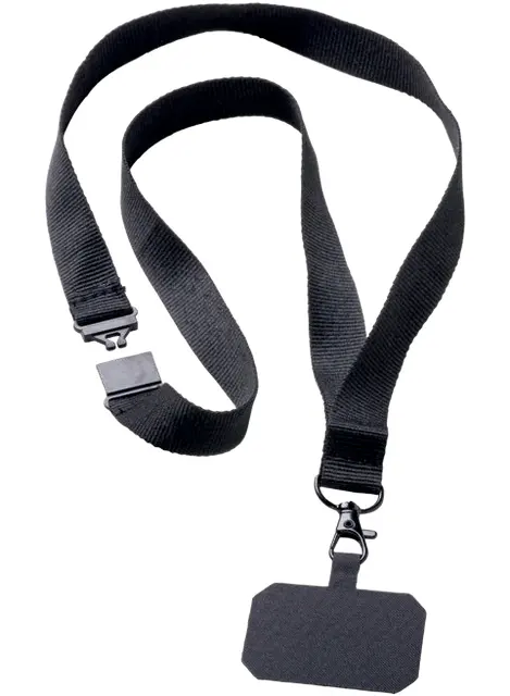 Polyester badge/cell phone holder lanyard with tag for customization