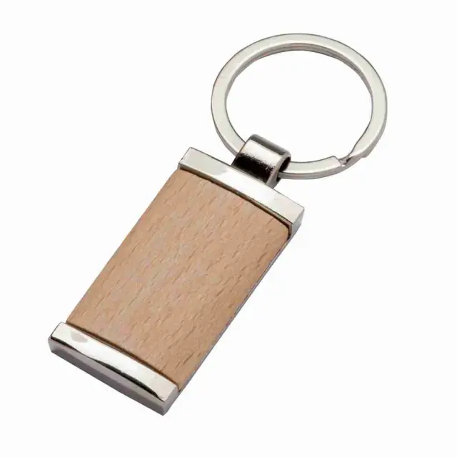 Rectangular wooden keyring