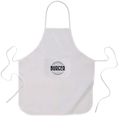 Long kitchen apron in recycled polyester (R-PET