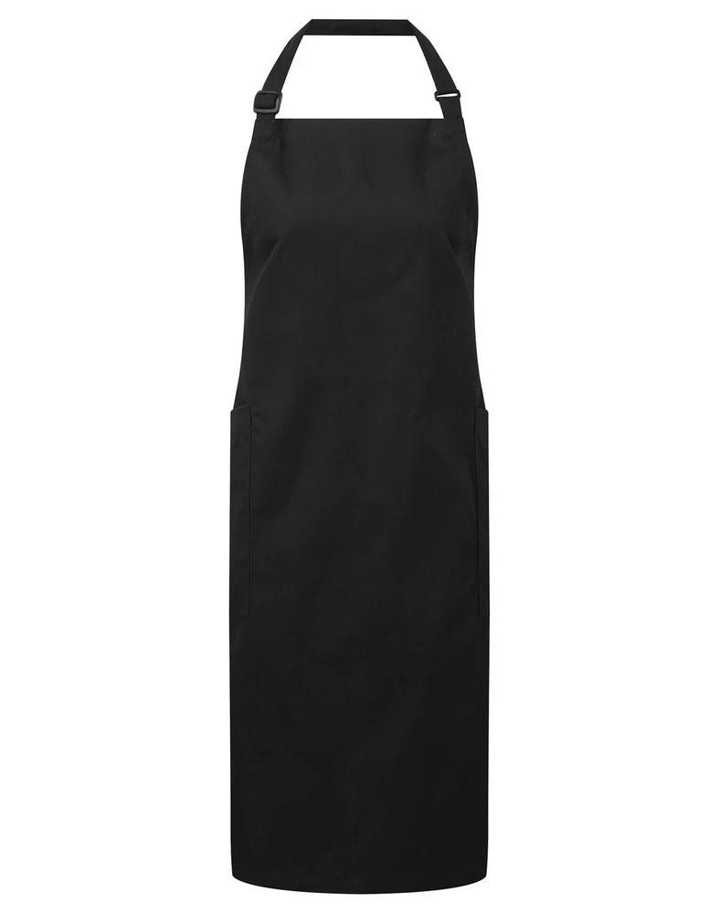 PR120 · "Sustainable" Fairtrade Bib Apron Heavyweight 65% Recycled Polyester 35% Organic Cotton 270gsm