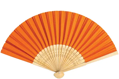 Paper fan with bamboo handle