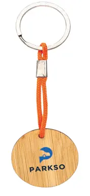 Round bamboo keyring