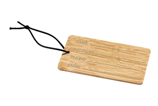 Bamboo luggage tag