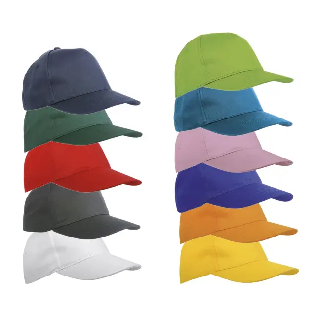 120gsm polyester, 5-panel baseball cap