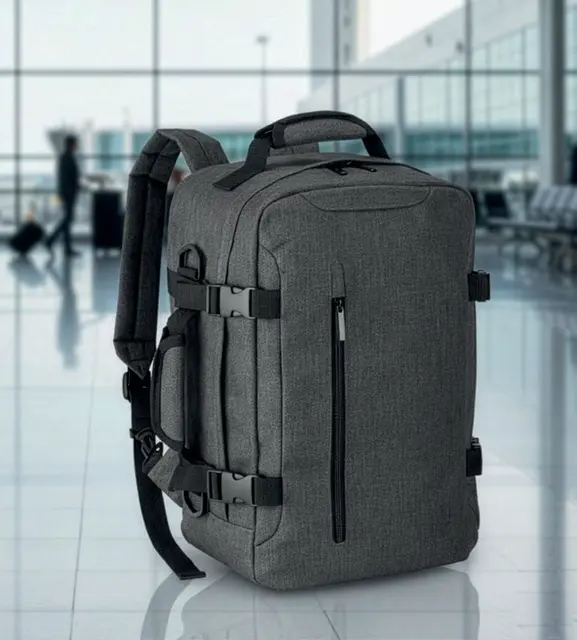 Backpack / travel bag for laptop (15”) in 900D melange polyester