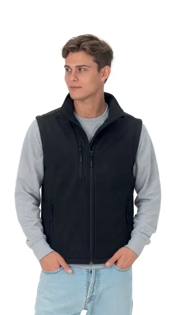 Regenerated softshell vest Unisex softshell vest made from 100% regenerated 280 g/m² fabric