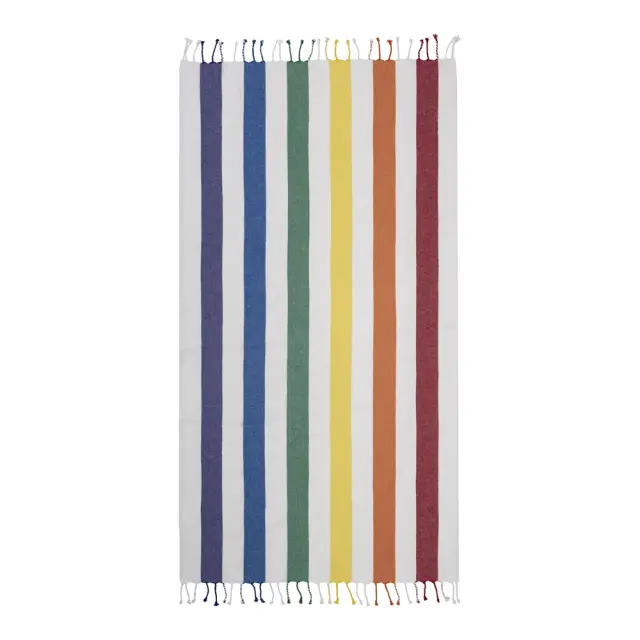 Rainbow beach towel in 180 g/m² recycled cotton