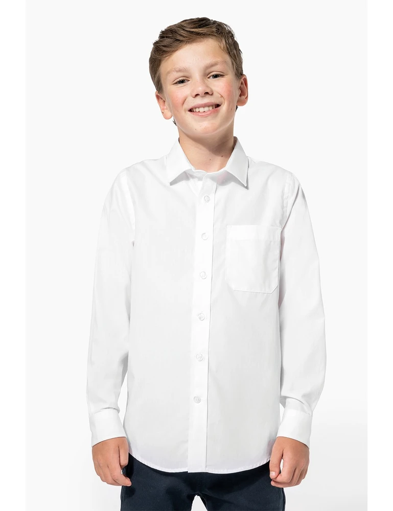 K521 · KID'S LONG-SLEEVED POPLIN SHIRT