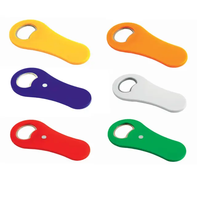 Plastic bottle opener with magnet