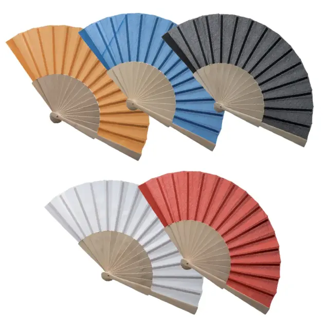 Polycotton fan with wooden handle. • Ventila