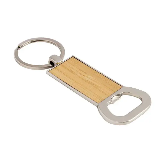Rectangular bamboo keyring