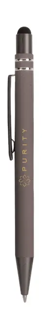 Rubberized aluminum click pen