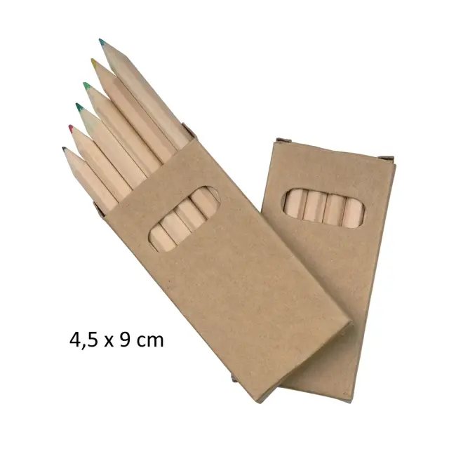 Set of 6 hexagonal wooden colored pencils