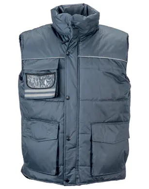 Padded waterproof vest in polyester