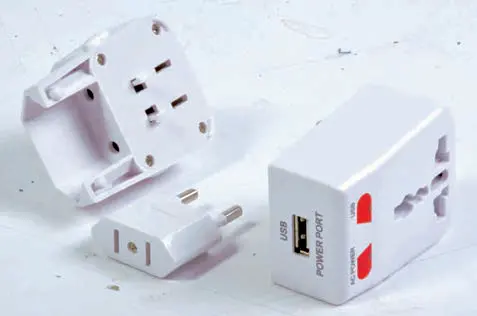 Universal plastic socket adapter, with USB input