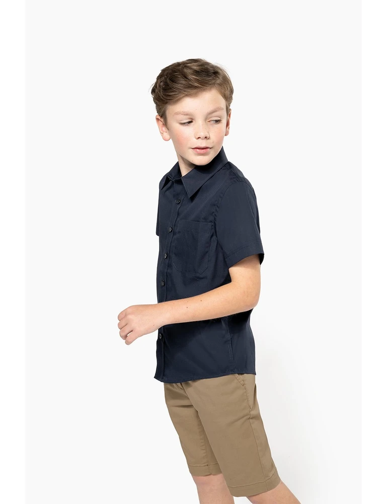 K520C · KIDS' SHORT-SLEEVED COTTON POPLIN SHIRT