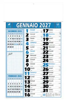 2027 two-tone monthly wall calendar. He