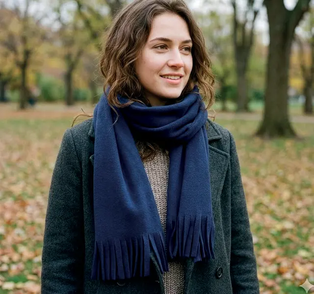 Polar fleece scarf. With fringe. With customi