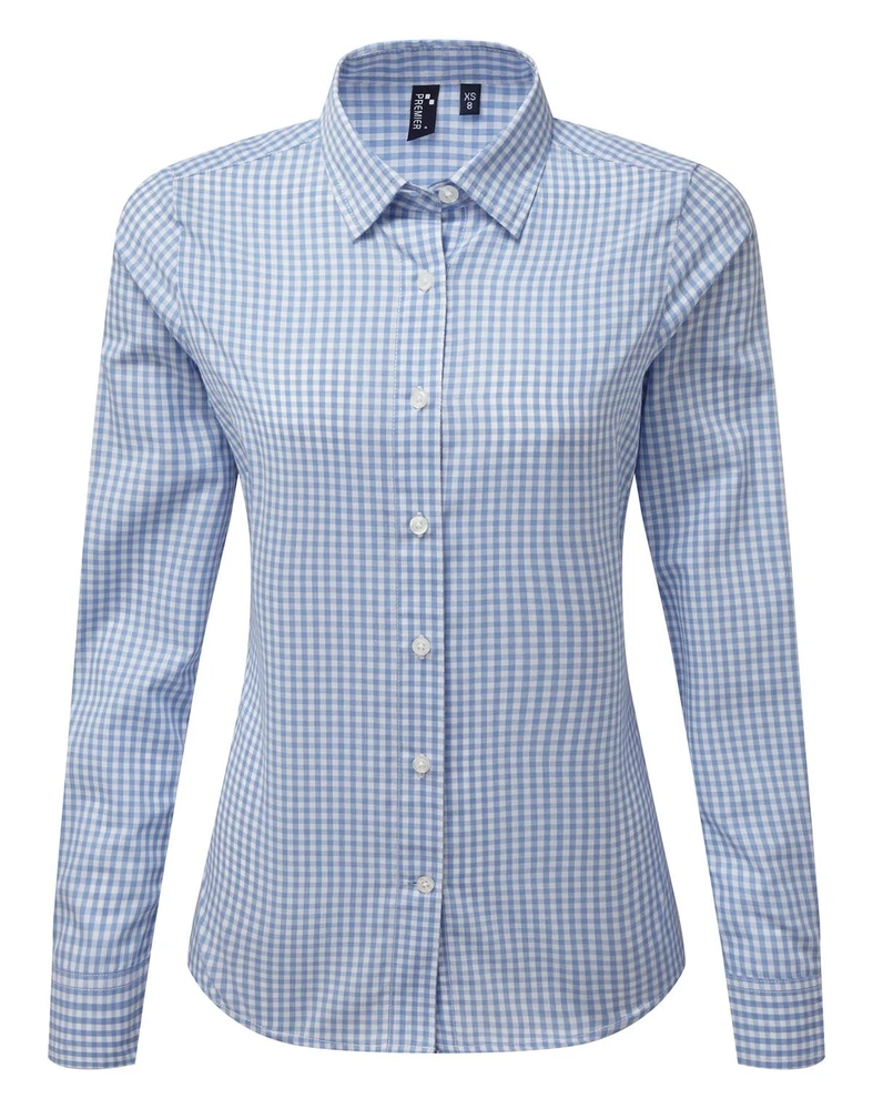 PR352 · "Maxton" Check Women's Long Sleeve Shirt (110gsm. 65% Polyester/35% Cotton)