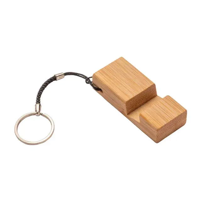 Rectangular bamboo keyring