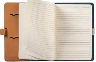 R-PET conference folder with metal clasp and elastic band