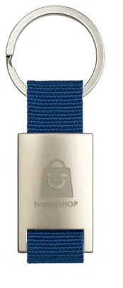 Rectangular satin metal keyring
