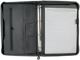 Conference folder in microfiber and PU. Zip