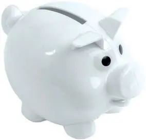 Reusable plastic piggy bank