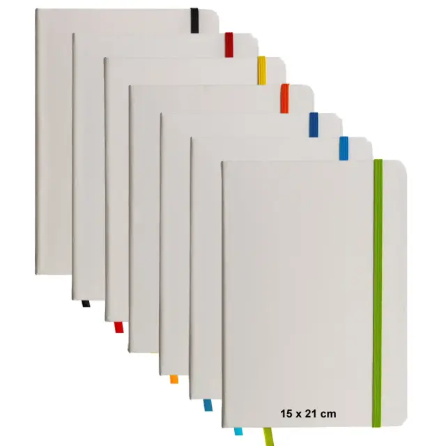 Notebook with a white PU hardcover