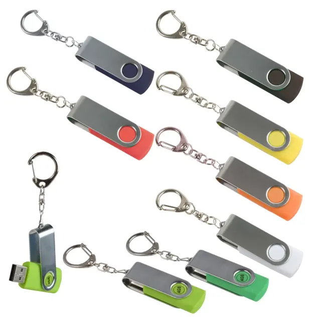 4GB rotating USB stick in rubberized ABS