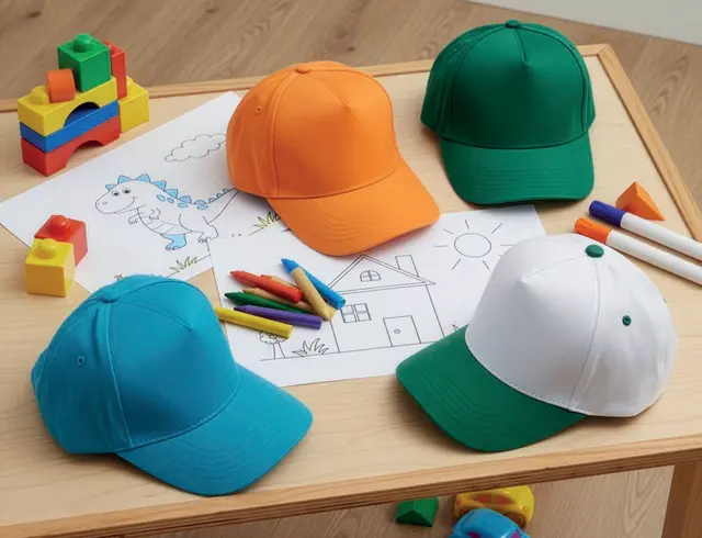 120gsm polyester, 5-panel baseball cap