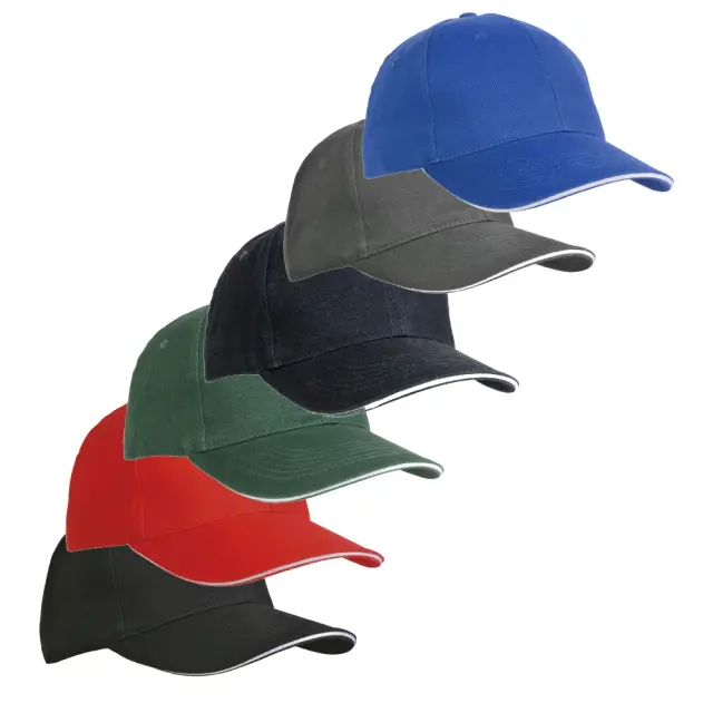 255 g/m² cotton baseball cap, 6 panels