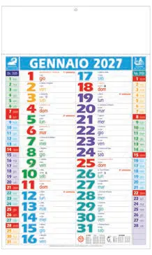 2027 monthly multicolored wall calendar