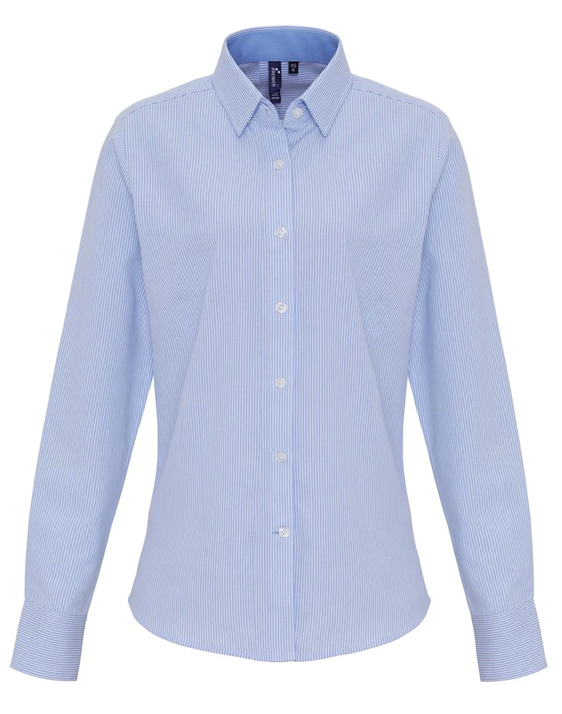 PR338 · Ladies' Cotton Rich Oxford Stripes Shirt