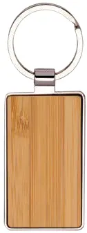 Rectangular bamboo keyring