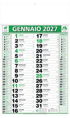 2027 two-tone monthly wall calendar. He