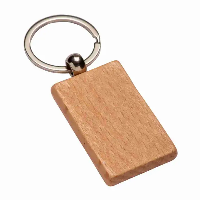 Rectangular wooden keyring
