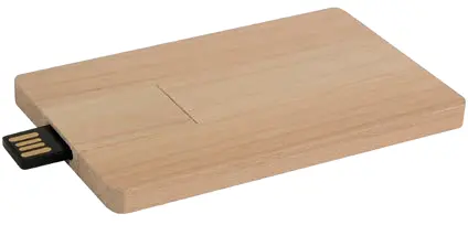 4GB USB stick in the shape of a wooden card