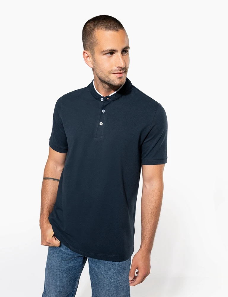 K223 · MEN'S SHORT-SLEEVED POLO SHIRT WITH MANDARIN COLLAR