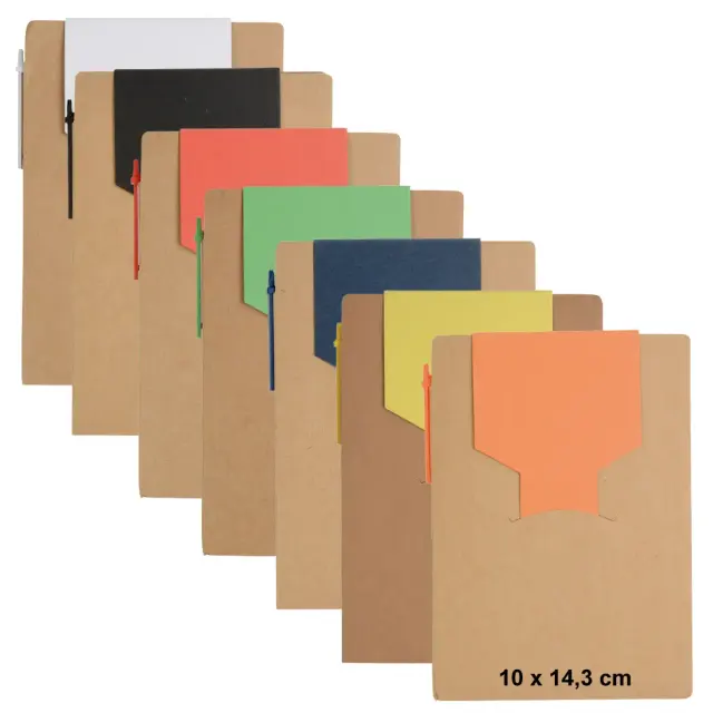 Notebook with recycled paper cover and closure