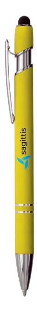 Rubberized aluminum click pen