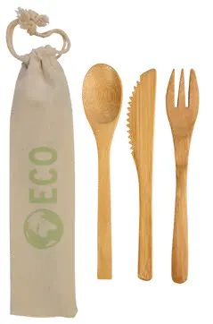 Bamboo cutlery set