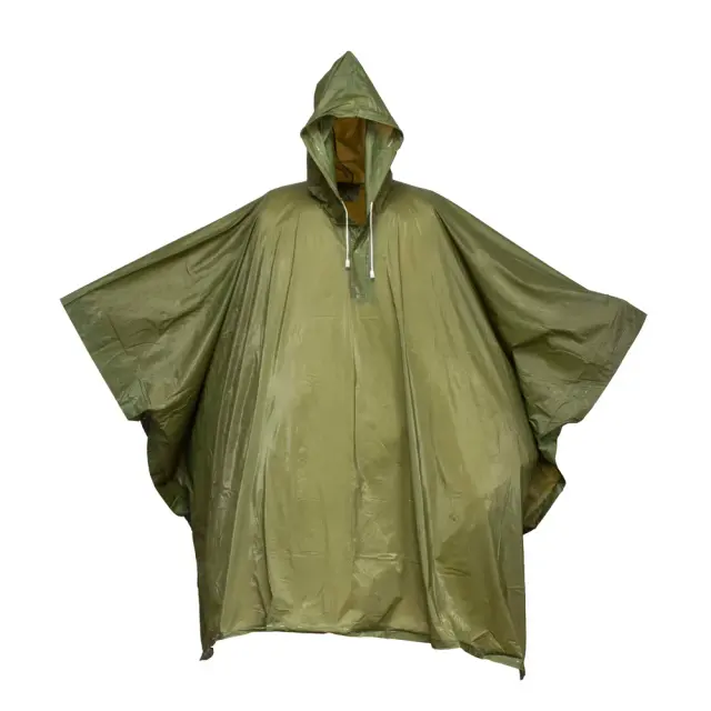 Waterproof poncho in embossed PVC