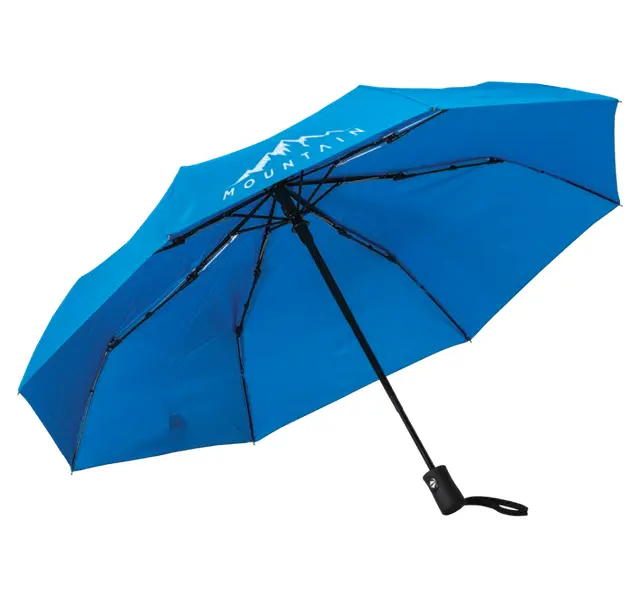 Folding umbrella with automatic opening and closing in 190T pongee polyester, with matching case