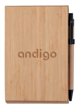 Bamboo-covered Notebook with phone holder