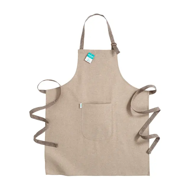 Adjustable long apron in 190 gsm recycled cotton