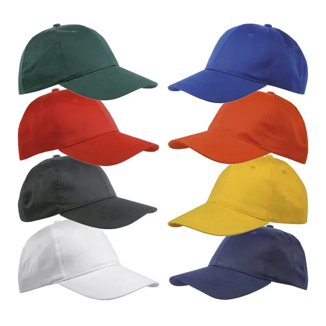 150 g/m² cotton and polyester baseball cap, 6 panels