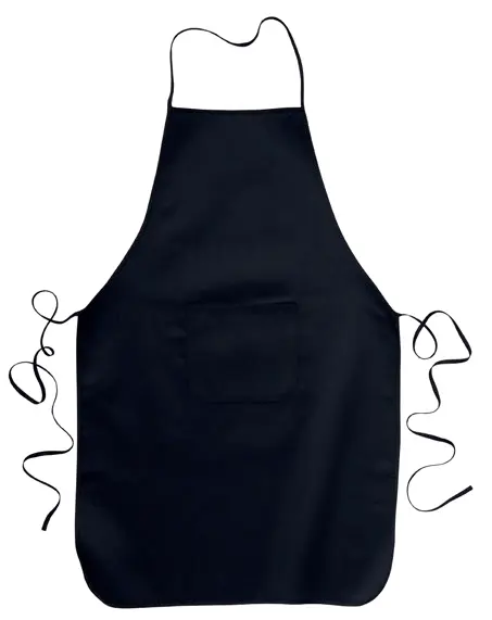 Long kitchen apron in 180 g/m² polyester and cotton